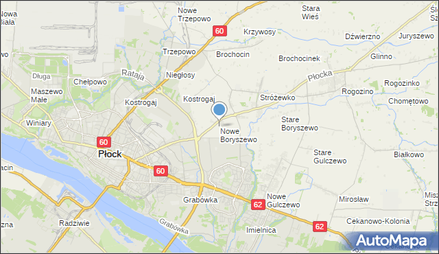 mapa Nowe Boryszewo, Nowe Boryszewo na mapie Targeo